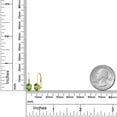 thumbnail image 3 of Gem Stone King Green Peridot Yellow Gold Plated Leverback Earrings for Women (1.80 Cttw, Gemstone August Birthstone, Oval 7X5MM), 3 of 4
