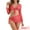 Roes Red, variant on DARING DIVA Women's 4 Piece Halter Bikini Set with Tie Back X-Small Roes Red