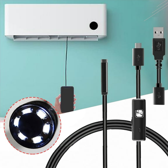 ZZkhGo Home Decoration USB Endoscope Camera 7 mm 1 Meter Industrial Borescope Inspection with 6 LED Lights 640x480 Resolution for Windows XP Vista Win7 Win8 Waterproof IP67 Portable