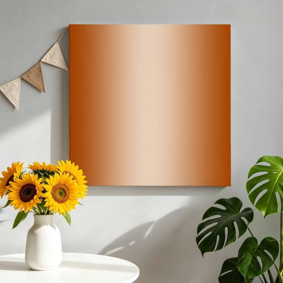 Canvas Wall Art Burnt Orange Canvas Art Print Ombre Solid Color Gradient Modern Art Pictures Wall Decor for Living Room Bedroom Artwork Decorations Stretched Framed Ready to Hang 12"x12"