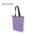 thumbnail image 7 of Zipper canvas bag large capacity large size practical handbag durable Canvas with leather material Elegant Lavender Design, 7 of 7