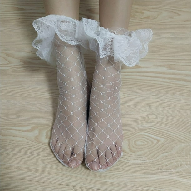 Medias de encaje blanco pantimedias mujer verano lolita lolita medias de pila medias medias