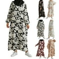 thumbnail image 5 of Muslim Dresses Women Maxi Loose Full Sleeve Print Floral Casual Robe Long Dress, 5 of 13