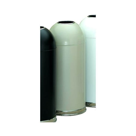 Open Top Receptacle Finish - Steel Open Top Trash Receptacle in Almond Finish (Almond)