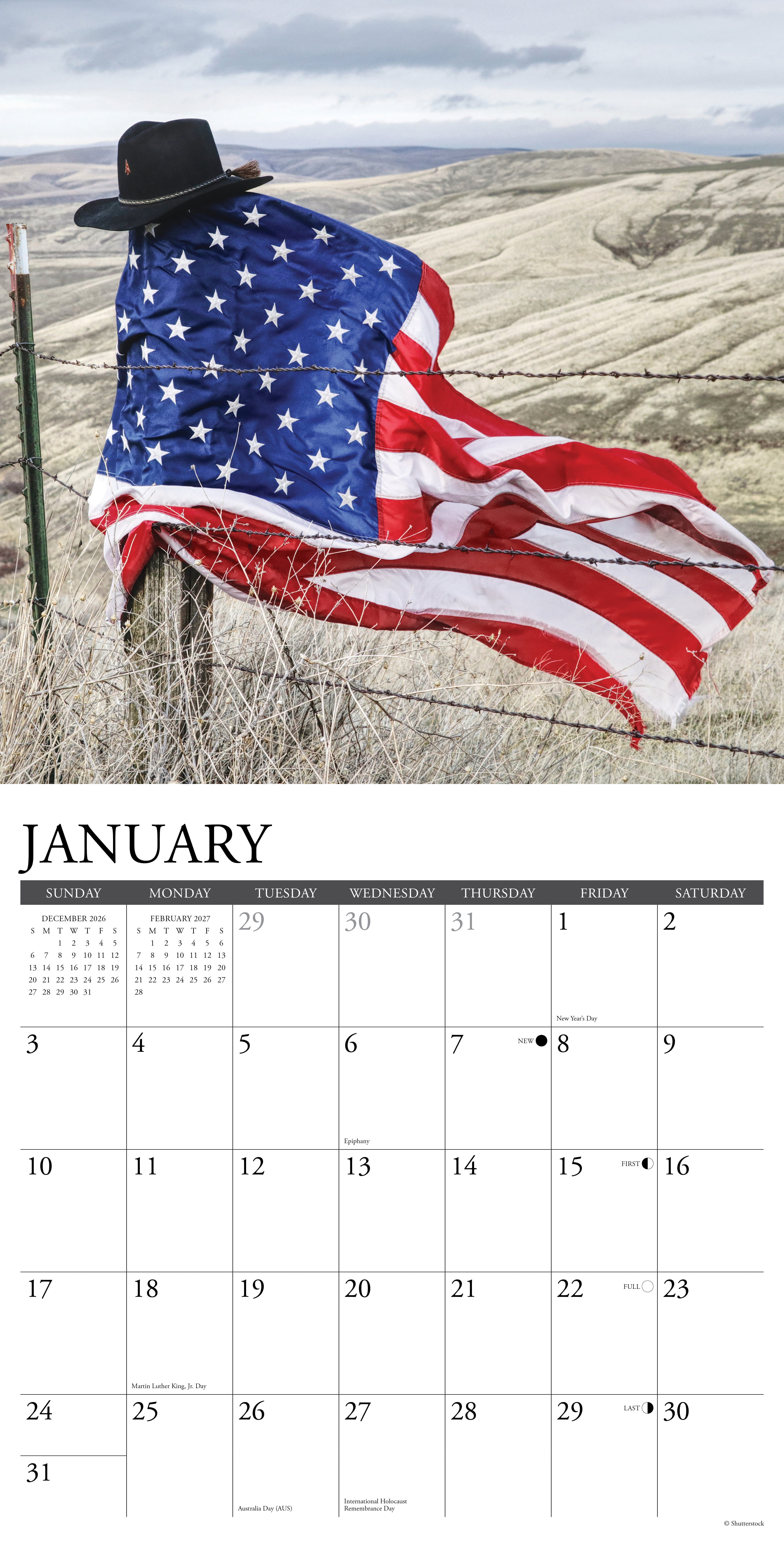 Willow Creek Press, Old Glory 2027 Wall Calendar