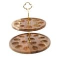 thumbnail image 4 of Soporte de madera para huevos de 2 niveles, soporte para cupcakes, organizador de cocina, ahorra espacio, organizador de huevos para mostrador y, 4 of 9