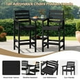 thumbnail image 5 of SERWALL Tall Adirondack Chairs Set of 2 with Connecting Table, HDPE Adirondack Outdoor Barstools, Black, 5 of 7