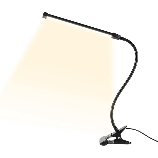 Eyocean Leselampe Buchlampe, Schreibtischlampe LED Büro Tischleuchte 3 Farb- und 10 Helligkeitsstufen dimmbar, Netzteil Inklusive, Arbeitsplatzleuchten, LED Leselampe mit Klammer