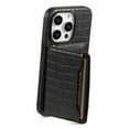 thumbnail image 4 of Decase Wallet Case for iPhone 15 Pro,Premium Crocodile Texture PU Leather Double Magnetic Clasp Back Flip Holder Case Business Style Card Slots Case Compatible with Apple iPhone 15 Pro - Black, 4 of 10