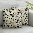 thumbnail image 3 of COMIO  Valentine's Day Pillow Covers Small Black Grey Hearts Decor White Throw Pillow Covers Valentine's Day Cushion Case Decoration for Sofa Couch, 3 of 5