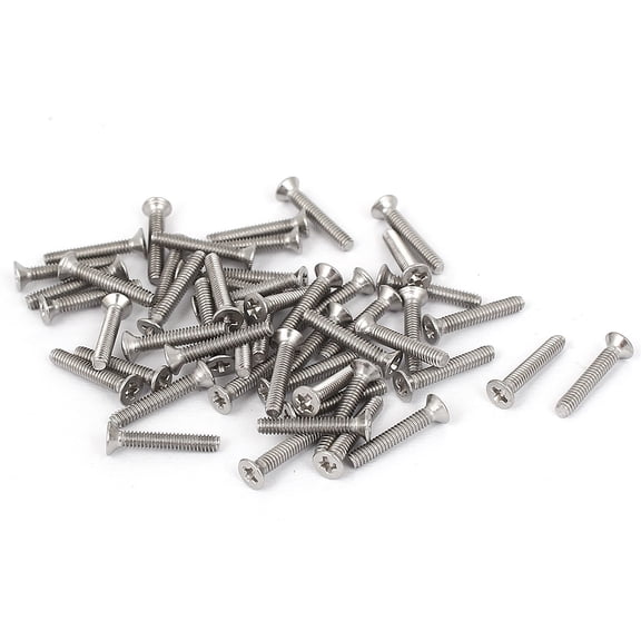 Unique Bargains M2x12mm Stainless Steel  Flat Countersunk Head Machine Screws 50pcs