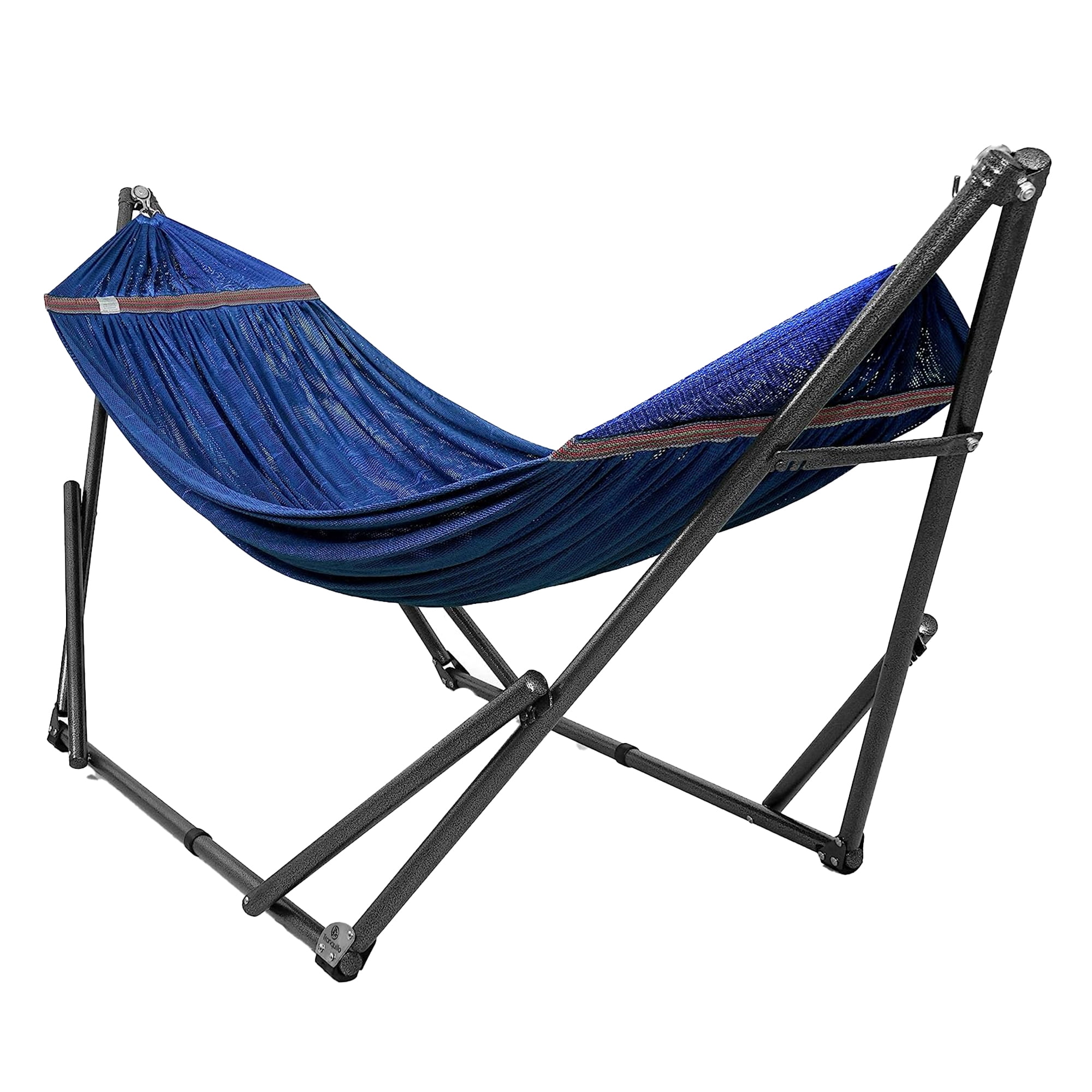 Tranquillo Universal 106.5" Double Hammock w Adjustable Stand & Bag, Aegean