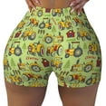 thumbnail image 2 of Lsque Cute Tractor Pattern High Waisted Biker Shorts for Women-Tummy Control Fitness Athletic Workout Running Yoga Gym Shorts,Moisture-Wicking-Small, 2 of 9