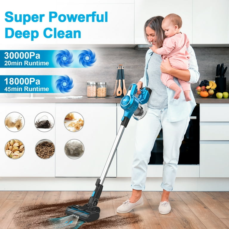 INSE Cordless Vacuum Cleaner, 6-in-1 Lightweight Stick Vacuum Up to 45min  Runtime, Vacuum Cleaner with 2200mAh Rechargeable Battery, Powerful  Cordless