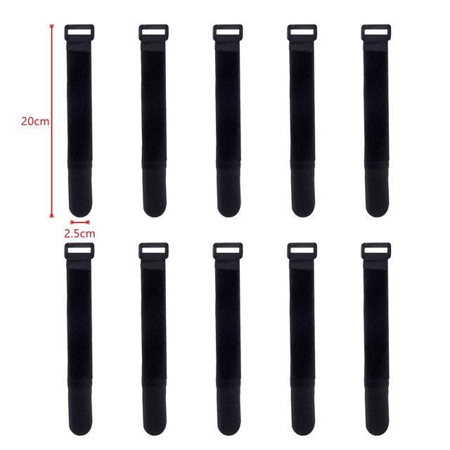 10 Pcs Attaches-Câbles en Nylon Largeur 2,5 cm Boucle Inversée Sangle Réutilisable Ruban Auto-Adhésif Attache Crochet Boucle Sangle Fixe Collante 2,5x20 cm-A 10 Pcs