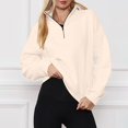 thumbnail image 2 of Hauts à Manches Longues pour Femmes Mode Décontractée Couleur Unie Zip Col à Revers Poches Pull à Manches Longues Blouse Blouses à Manches Longues pour Femmes Hauts à Manches Longues pour Femmes, 2 of 8