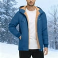 thumbnail image 4 of Men's Fleece Hoodie Winter Zip Up Sweatshirt Sherpa Lined Jacket Heavyweight Hoodies Pullover Warm Coat Hooded Outwear, 4 of 7