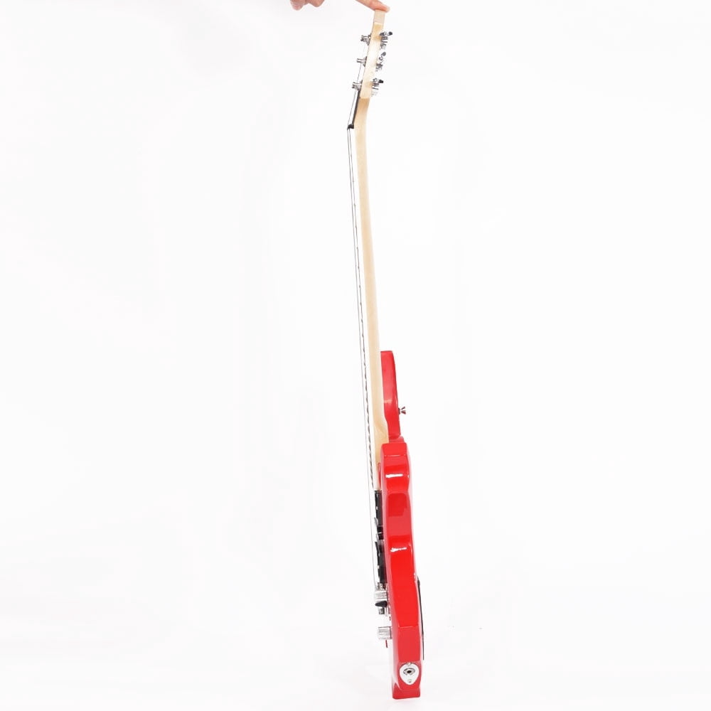 Tcbosik 39" Electric Guitar Kit for Beginner, Flame Design Guitar with Amp, Bag, Strap, Pick, Tremolo Arm and Wrench Tool, Red