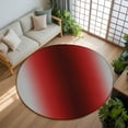 thumbnail image 3 of Red Black Grey Ombre 6ft Round Rug, Modern Abstract Art Gradient Non-Skid Rubber Backing Large Area Rugs - Living Room Bedroom Home Office, Indoor Floor Mat Carpets Washable Rug, 3 of 9