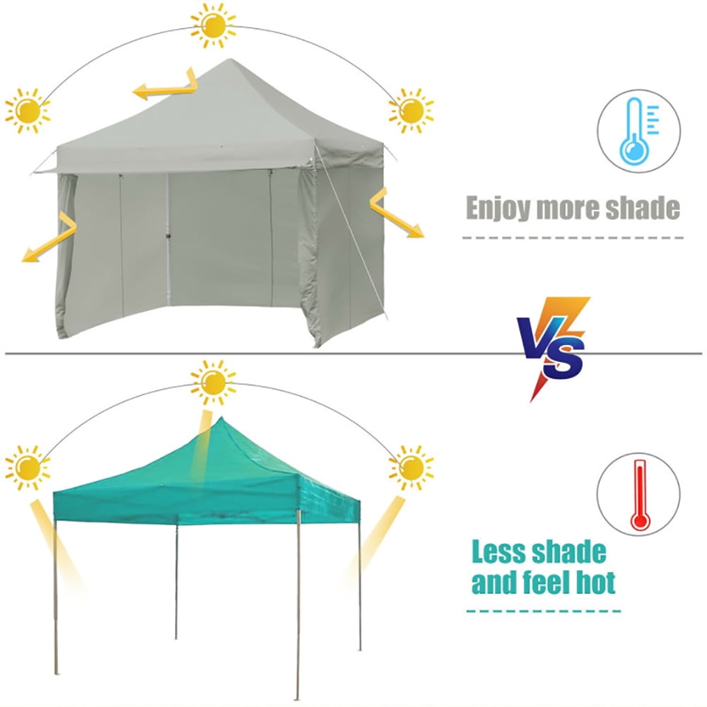 Aimee Lii 10 x 10 Feet Pop-up Gazebo with 5 Removable Zippered Sidewalls and Extended Awning, Backyard Canopy Gazebo, Gray Aimee Lii 10 x 10 Feet Pop-up Gazebo with 5 Removable Zippered Sidewalls and Extended Awning, Backyard Canopy Gazebo, Gray