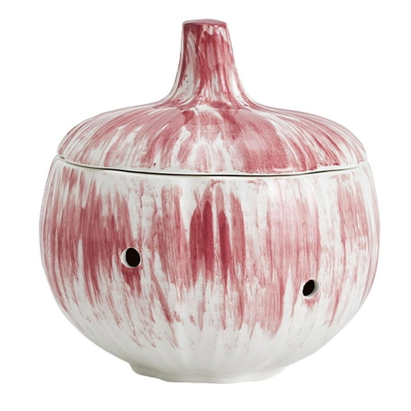 Ceramic Garlic Keeper Collection Canister with Lids Storage Container Holder for Red