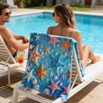 thumbnail image 4 of Amzcrzy Polyester Ocean Elements Beach Towel Oceans-Themed Beach Towel Starfishs Seashells and Sea Turtle Fast-Drying Absorbent Bath Towel Microfiber Beach Towel Non-Functional Blankets, 4 of 6