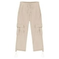 thumbnail image 5 of UAYOTSE Boys Girls Baggy Cargo Pants Y2k Trendy High Waist Athletic Pants Joggers Wide Leg Trousers Hiking Pants with Pockets(P73-Beige,13-14 Years), 5 of 5