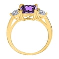 thumbnail image 3 of Mauli Jewels Rings for Women 2.15 Carat Diamond And Cushion Cut Amethyst Ring 4-prong 14K Yellow Gold, 3 of 6