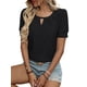 thumbnail image 2 of Blusas Casuales de Verano para Mujer, con Bordados Huecos, de Corta, Color Negro, Talla M, 2 of 10