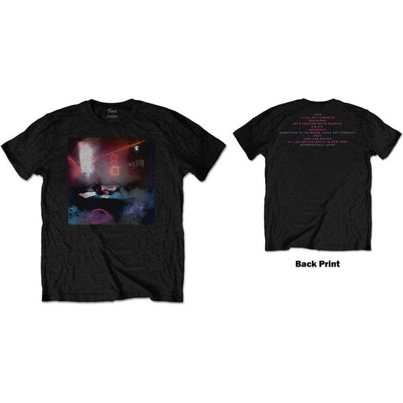 Men's Prince Watercolours (Back Print) Slim Fit T-shirt Small Black