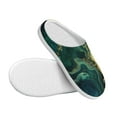 thumbnail image 3 of Wukai Turquoise Golden Swirl Print Women's Indoor Bedroom Slipper Slip On Shoes, Unisex House Shoes with Anti-Skid Sole for Men, Gift for Women Men-8, 3 of 7
