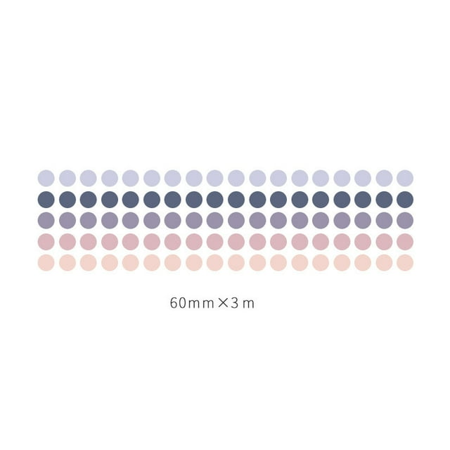 CAROOTU Color Dot Labels 60mmx3m Base Elements Decorative Adhesive Tape DIY Scrapbooking Sticker