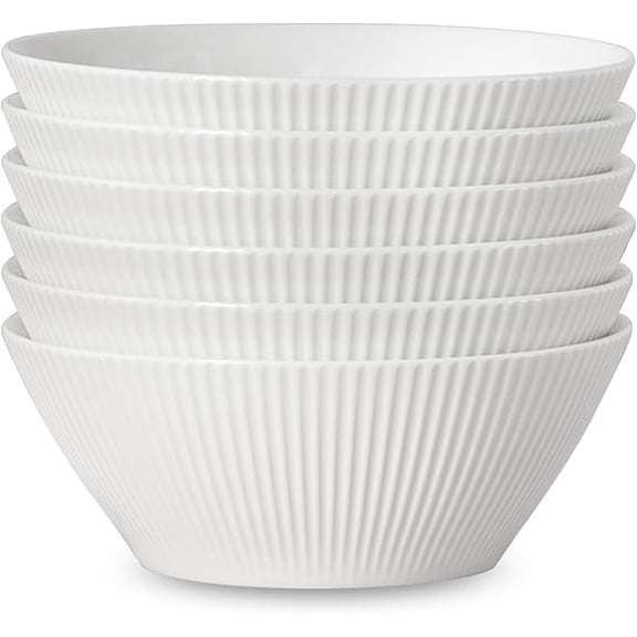 Large Soup Bowls 30 oz Set of 6 - White Serving Bowls, Ceramic Bowls for French Onion Soup, Ramen, Cereal, Salad, Pasta, Fruit, Microwave Dishwasher Safe
