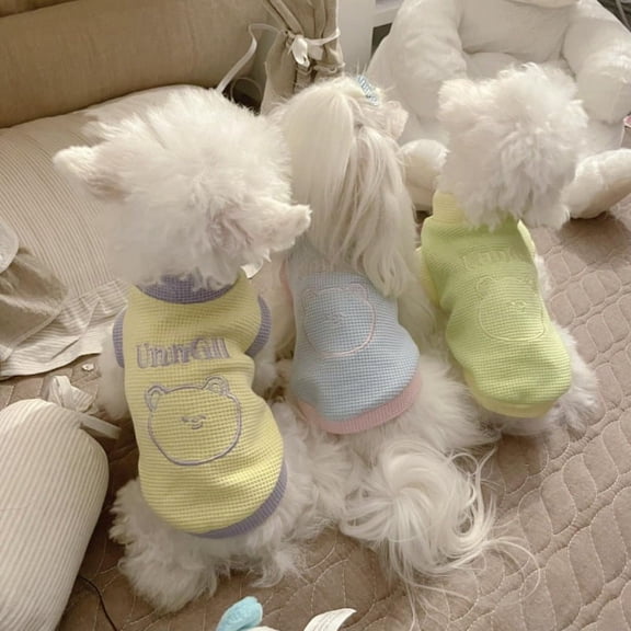 Dog Summer Clothes Stripe Pet Tank Top Cherry Puppy Clothes Breathable Sleeveless Shirt Vest for Small Dog Cat