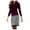 Wine, variant on Lindreshi Long Sleeve Dresses for Women Women's Fashion Houndstooth Long Sleeve V-Neck Dress