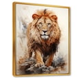 thumbnail image 2 of Designart "Realistic Intensity In The Lion'S Gaze I" Animals Lion Floater Framed Wall Art Living Room, 2 of 5