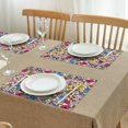 thumbnail image 3 of Pioneer Flower Floral Print Pattern Summer Placemats Table Placemats Set Of 4-Linen Kitchen Washable Placemats Table Mats 12x18 Inch Non-Slip Heat Resistant, 3 of 5