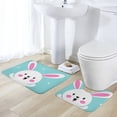 thumbnail image 5 of Cute Bunny Happy Easter Day Bathroom Rugs Set 2 Pieces, Bathroom Set - Quick Drying Bath Mat And U-Shaped Toilet Rug, Water Absorbent Bath Carpet For Bedroom Floor Living Room, Machine Washable, 5 of 6