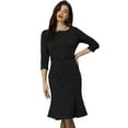thumbnail image 1 of Vestido Midi Plisado Allegra K para Mujer Cuello Barco Negro XS, 1 of 6