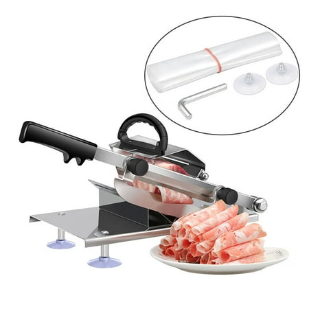 

ZXMT Manual Meat Slicer Stainless Steel Freeze Food Cutter Machine 3-10mm Adjustable Thickness