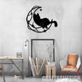 thumbnail image 2 of Craftnamesign Black Cat On The Moon Metal Wall Art LED Light, Custom Moon Cat Sign Home Decor, 2 of 5