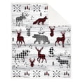 thumbnail image 1 of Safdie & Co. Premium Ultra Soft Throw Blanket with Sherpa Reverse Buffalo Plaid Animals, 1 of 1