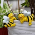 thumbnail image 4 of Set of 2 Lovely Climbing Bees Figurines Resin Huggers Statues Ornaments for Garden Patios Balconies or Indoor Decoration, 4 of 8