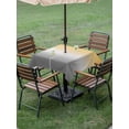 thumbnail image 2 of Square Outdoor Tablecloth With Umbrella Hole And Zipper– Yellow Gray Gradient Waterproof Patio Table Cover for Party, Picnic, Backyard, 60"x60" , Abstract Watercolor, 2 of 8