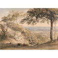 thumbnail image 2 of Samuel Palmer 14x11 Black Ornate Wood Framed Double Matted Museum Art Print Titled: Wilmot's Hill, Kent (ca. 1851), 2 of 5