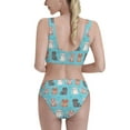 thumbnail image 5 of High Waisted Bikini Sets For Women, Glamorous Cute Cartoon Cat Swimsuits Tummy Control, Two Pieces Bathing Suit, 5 of 8