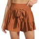 thumbnail image 2 of Pantalones cortos holgados de mujer, estilo culotte informal: fibra de viscosa, diseño plisado fruncido, cómodos para llevar a diario durante el fin de semana., 2 of 4