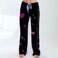 thumbnail image 5 of Pajama Pants Women Plush Fluffy Cozy Pj Bottoms Cute Heart Print Lounge Bottoms Winter Warm Fleece Sleepwear M, 5 of 5