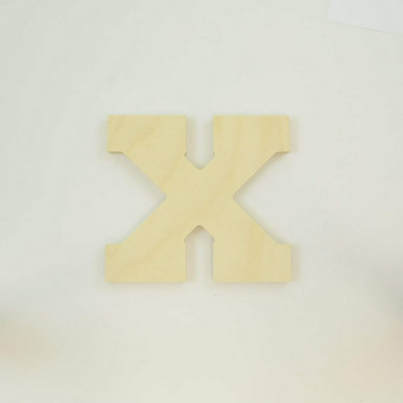 Package of 1, 16 Inch X 1 Thickness Baltic Birch Wood Letter X in The Collegiate Font, Thick for Art & Craft Project, Made in USA