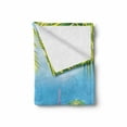 thumbnail image 2 of Tropical Soft Flannel Fleece Blanket, Fresh Summer Fruits Coconut and Pineapple Drinks at Exotic Beach Palm Trees, Cozy Plush for Indoor and Outdoor Use, 60" x 80", Blue Green Brown, by Ambesonne, 2 of 6
